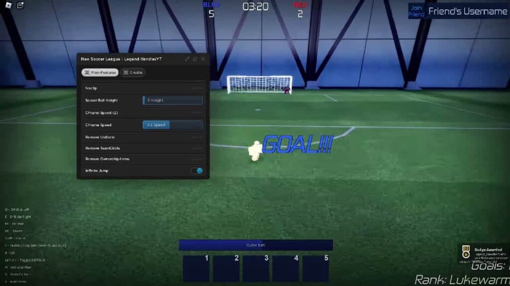 Image of Neo Soccer League script gameplay