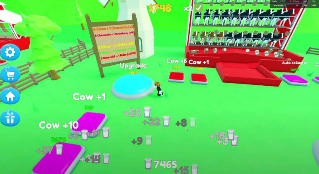 Image of Roblox Milk Tycoon script gameplay