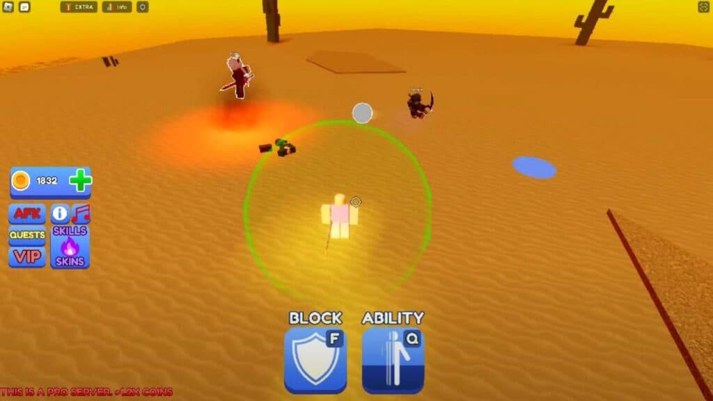 Screenshot of Blade Ball script gameplay