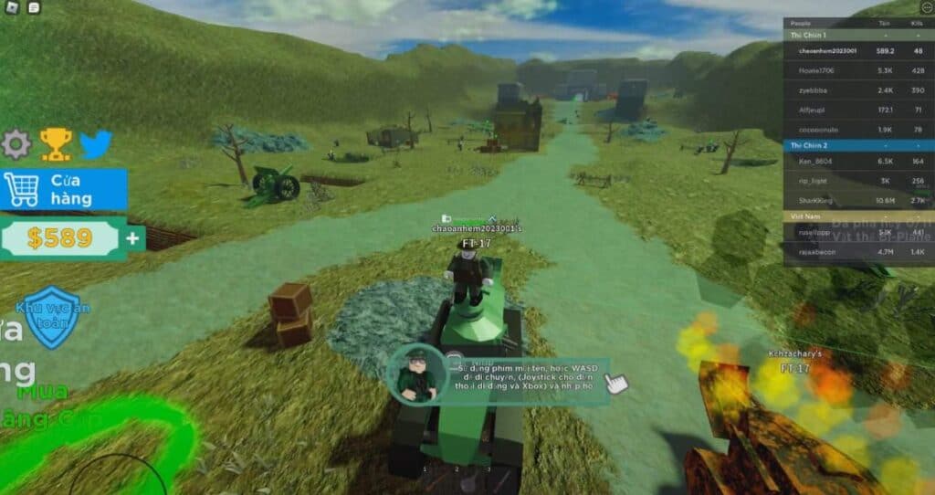 Screenshot of Roblox War Simulator script gameplay